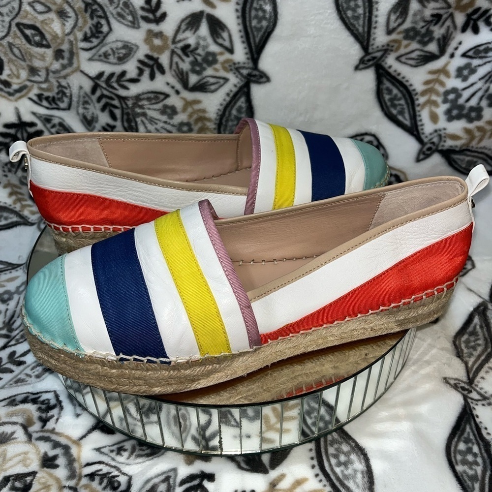 Kate Spade New York ‘Leena’ Rainbow Leather Espadrilles Sz 10. - Picture 12 of 16